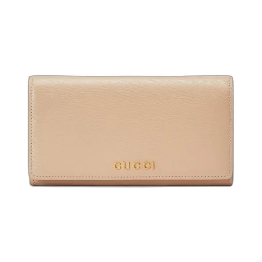 Continental wallet with Gucci script