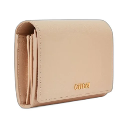 Continental wallet with Gucci script
