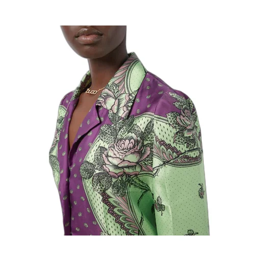 Paisley print silk shirt