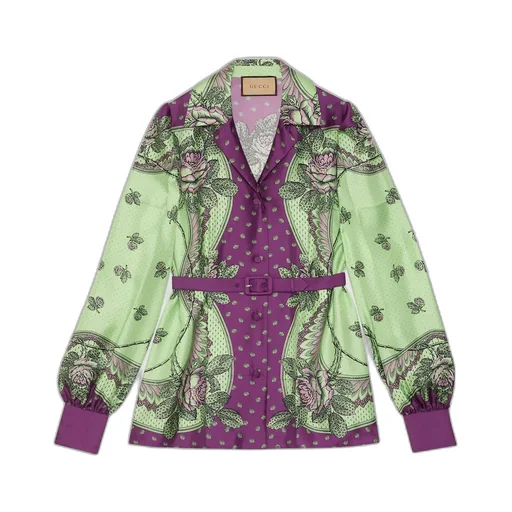 Paisley print silk shirt