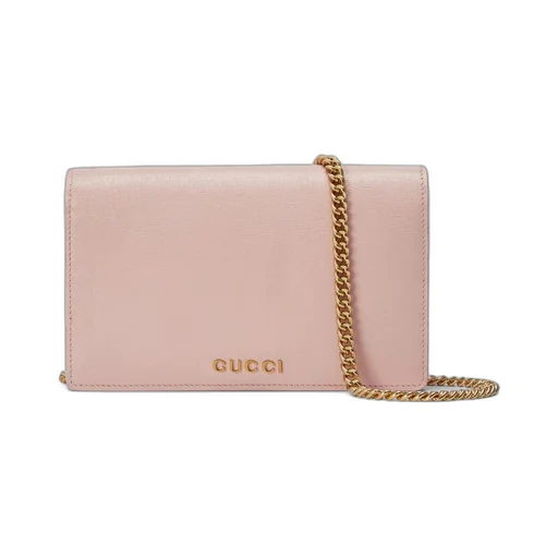 Chain wallet with Gucci script