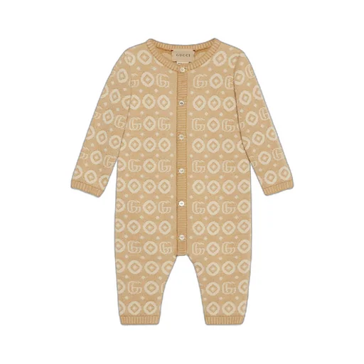 Baby Double G geometric cotton one-piece