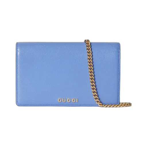 Chain wallet with Gucci script