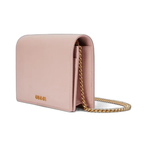 Chain wallet with Gucci script