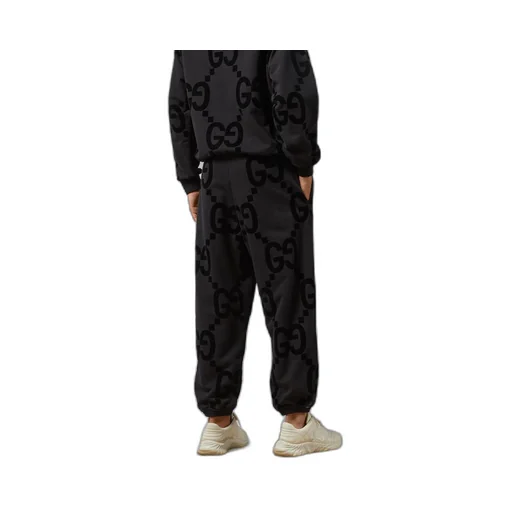 GG flocked print cotton fleece sweattrouser