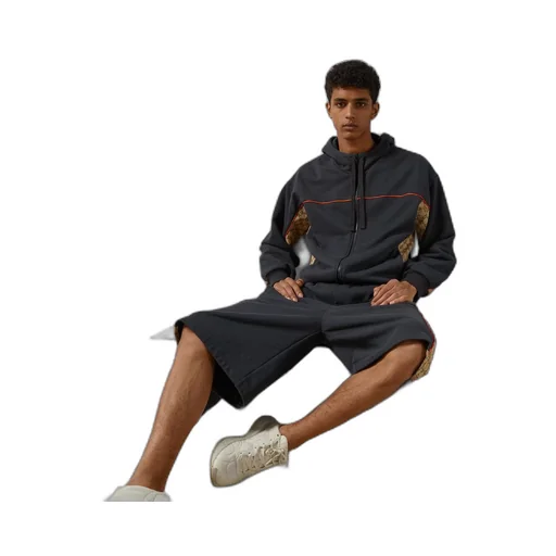 Cotton jersey zip jacket