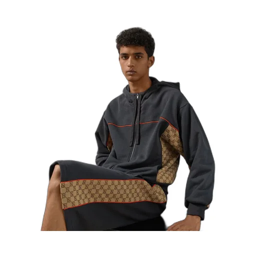 Cotton jersey zip jacket