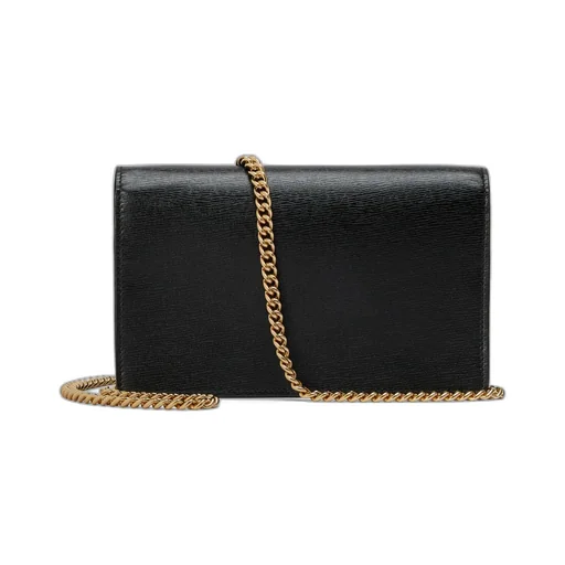 Chain wallet with Gucci script