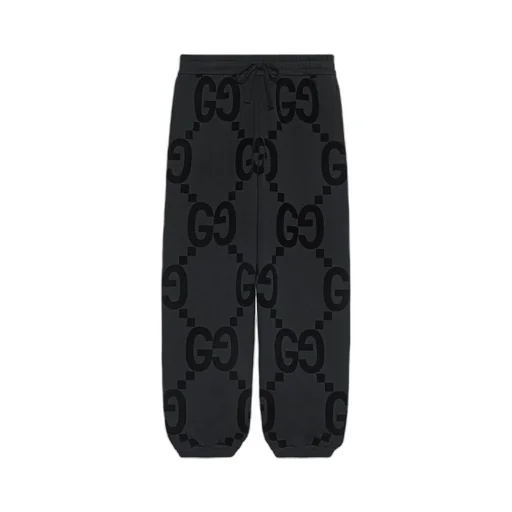 GG flocked print cotton fleece sweattrouser