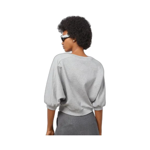 Cotton jersey cropped sweatshirt