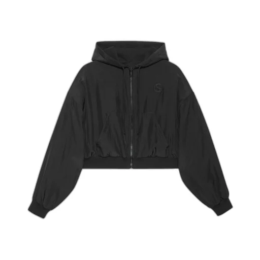 Reversible cotton jersey zip jacket