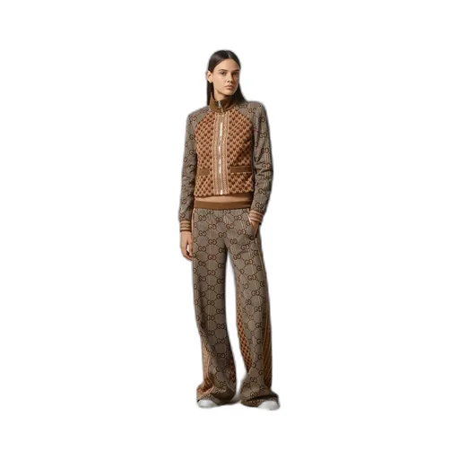 G rhombus jersey jacquard zip jacket