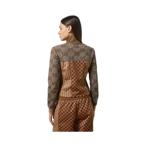 G rhombus jersey jacquard zip jacket
