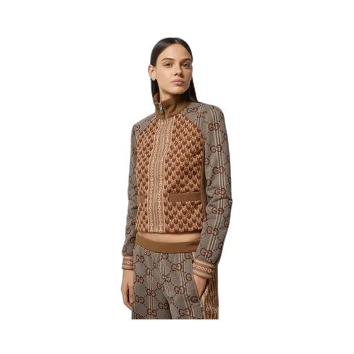 G rhombus jersey jacquard zip jacket