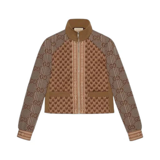 G rhombus jersey jacquard zip jacket