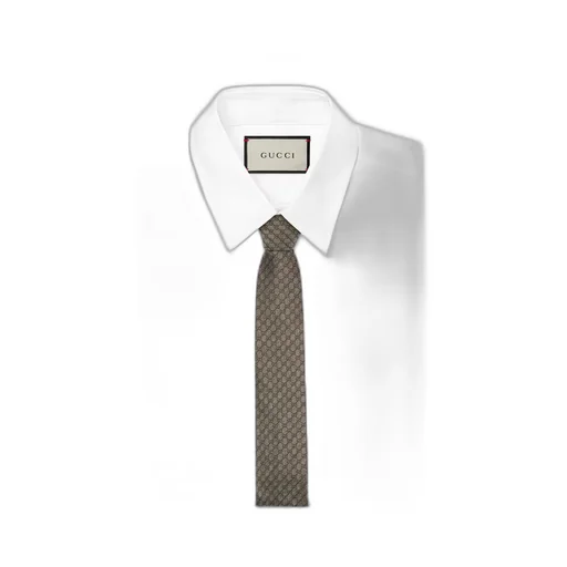 Interlocking G silk wool jacquard tie