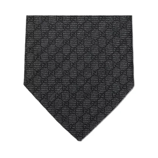 Interlocking G silk wool jacquard tie