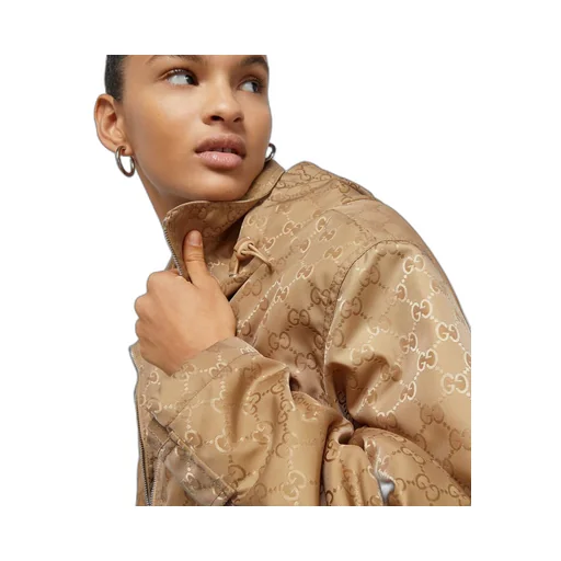 GG nylon canvas padded jacket