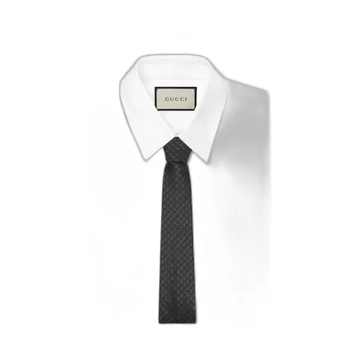 Interlocking G silk wool jacquard tie