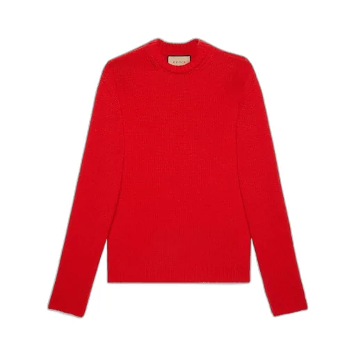 Wool top with Gucci intarsia