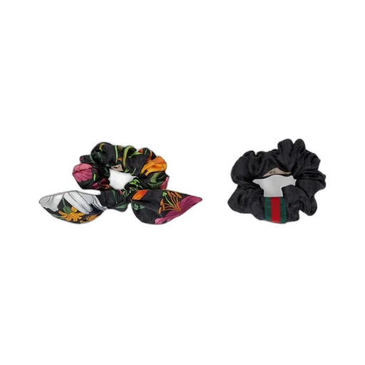 Silk GG scrunchie set