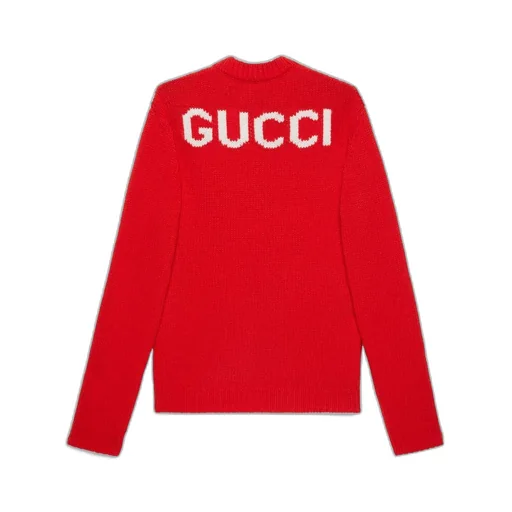 Wool top with Gucci intarsia