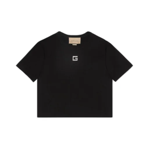 Cotton jersey T-shirt with crystal