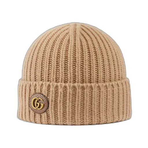 Wool cashmere hat with Double G