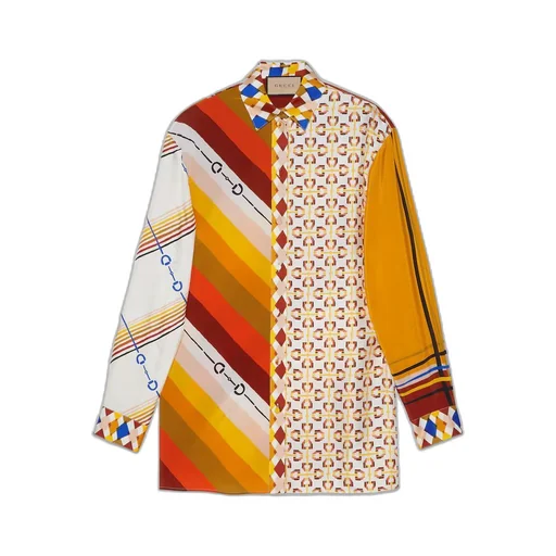 Heritage patchwork print flannel shirt