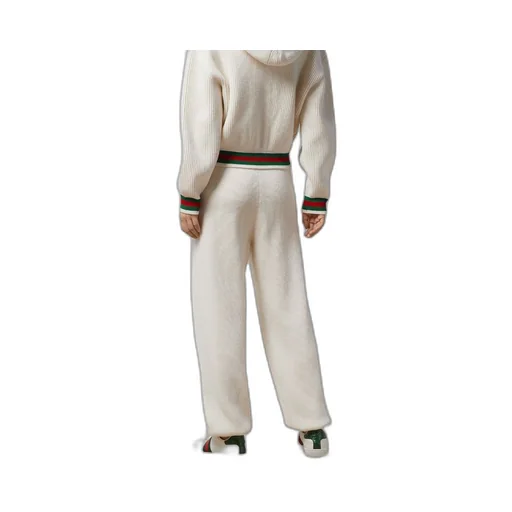 Rib wool trouser with Web trim