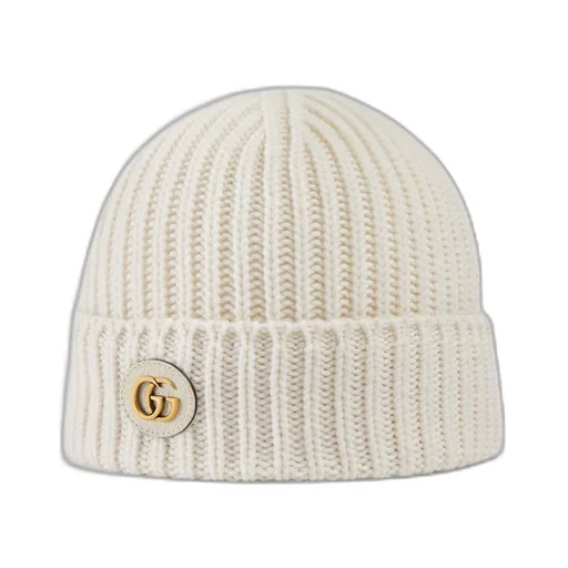 Wool cashmere hat with Double G