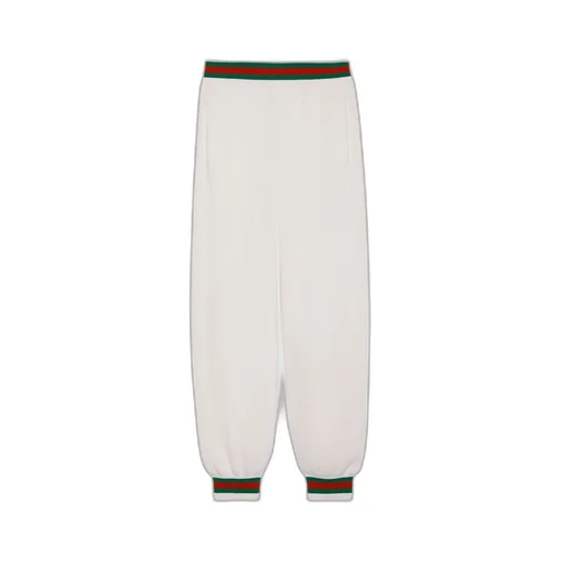Rib wool trouser with Web trim