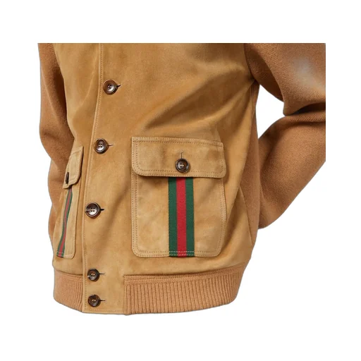Suede bomber jacket with Web