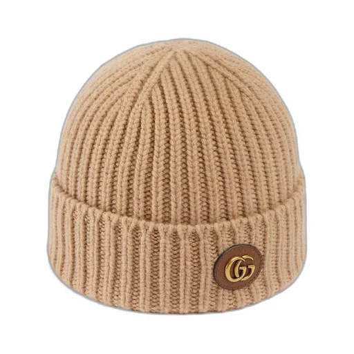 Wool cashmere hat with Double G