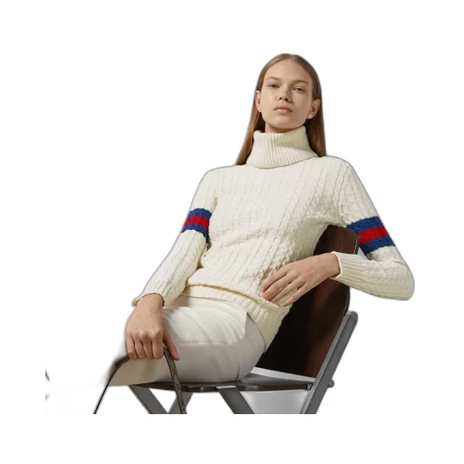 Cable knit wool cashmere jumper
