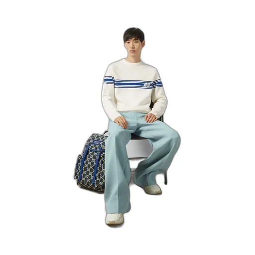 Knit wool jumper with Square GG
