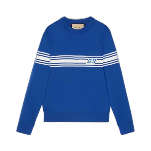Knit wool jumper with Square GG