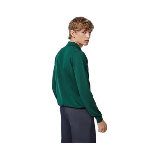 Wool polo shirt with embroidery