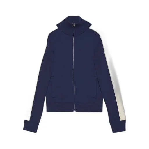 Cotton knit zip bomber jacket