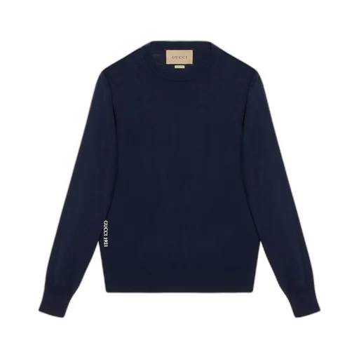 Wool jumper with Gucci embroidery