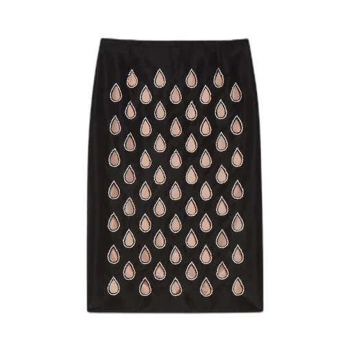 Silk skirt with cut-out details