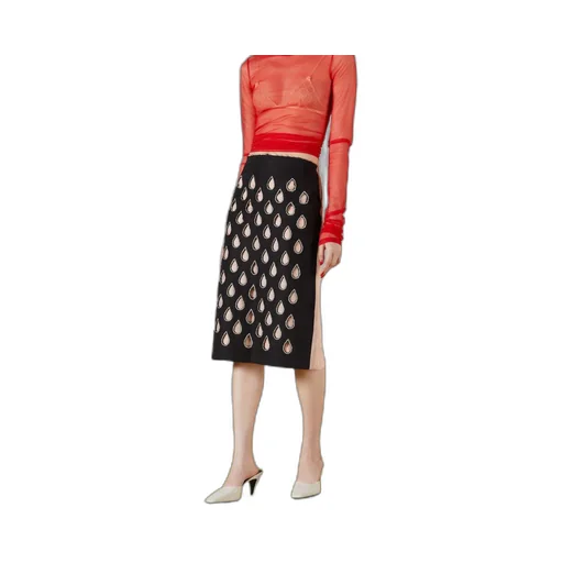 Silk skirt with cut-out details