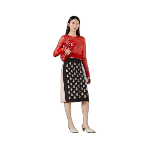 Silk skirt with cut-out details