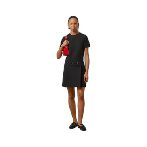 Cady crêpe wool silk dress