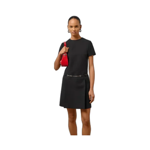 Cady crêpe wool silk dress