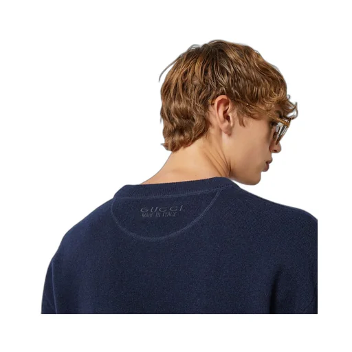 Cashmere jumper with Gucci embroidery