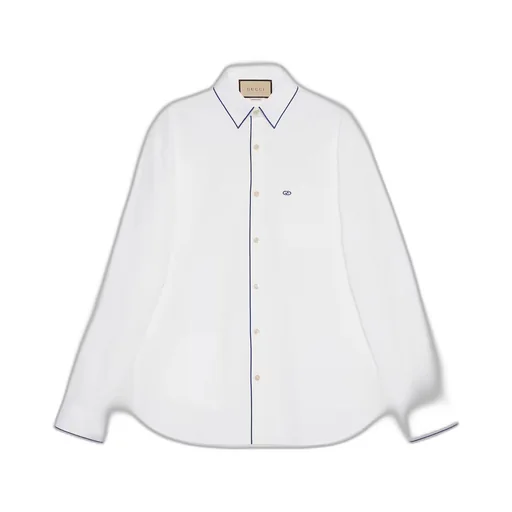Cotton poplin shirt with trim
