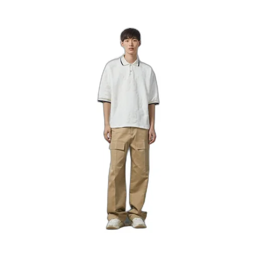 Cotton wide leg cargo trousers