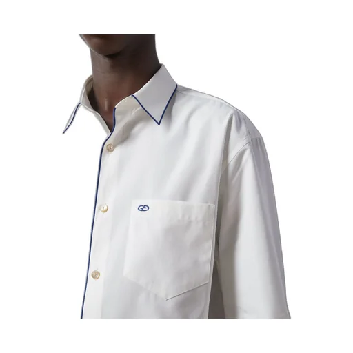 Cotton poplin shirt with trim