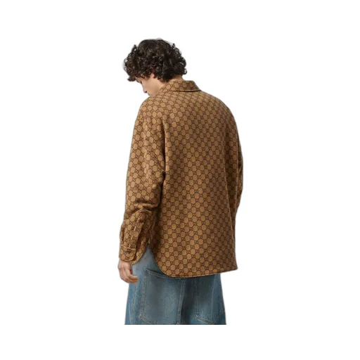 GG wool flannel padded overshirt